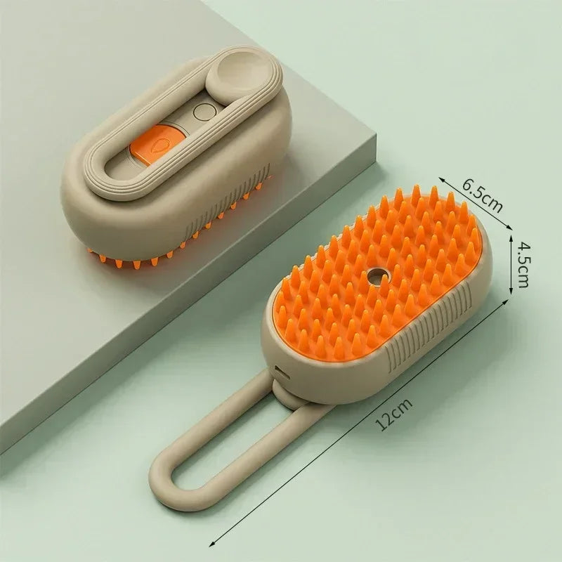 Steam Pet Brush 3-in-1 — Self-Cleaning Grooming Brush for Cats & Dogs