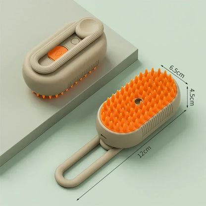 Steam Pet Brush 3-in-1 — Self-Cleaning Grooming Brush for Cats & Dogs