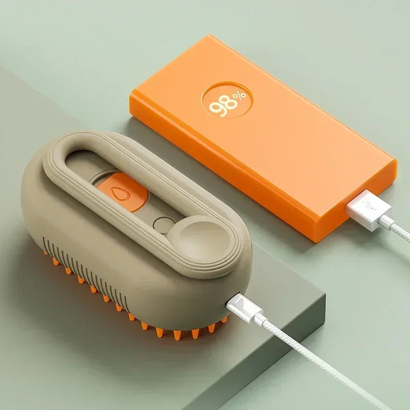 Steam Pet Brush 3-in-1 — Self-Cleaning Grooming Brush for Cats & Dogs