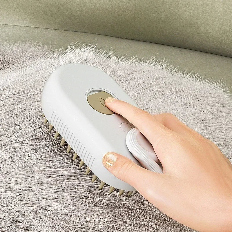 Steam Pet Brush 3-in-1 — Self-Cleaning Grooming Brush for Cats & Dogs
